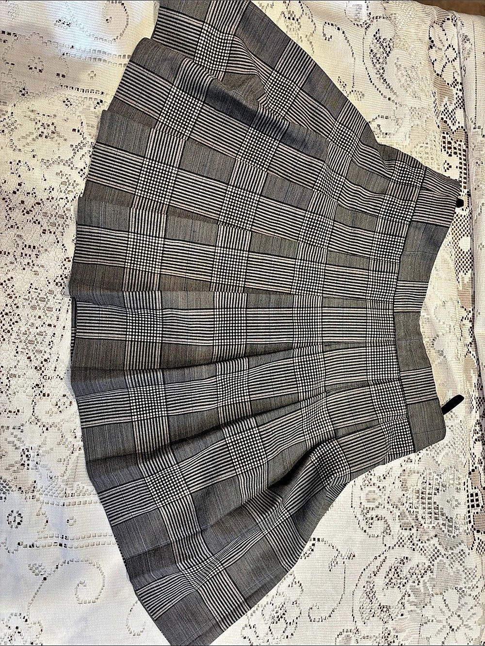 Sunday Best Olive Micro Skirt Plaid Mini Gray & Black